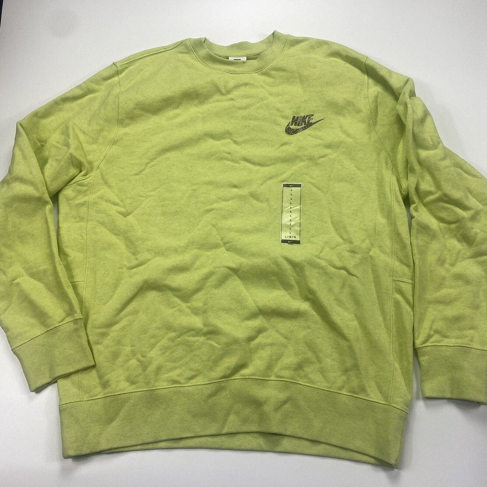 Nike Sportswear Sport Essentials Semi Brushed Crew Lemon Twist DD7045-736 Mens L